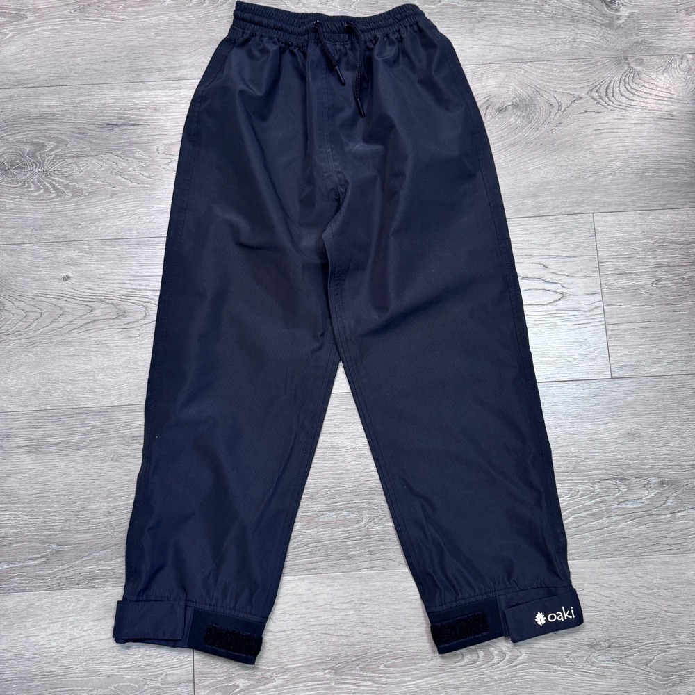 Oaki Kids Black Waterproof Rain Pants Outdoor Adventure Seam-Sealed Size 8/9